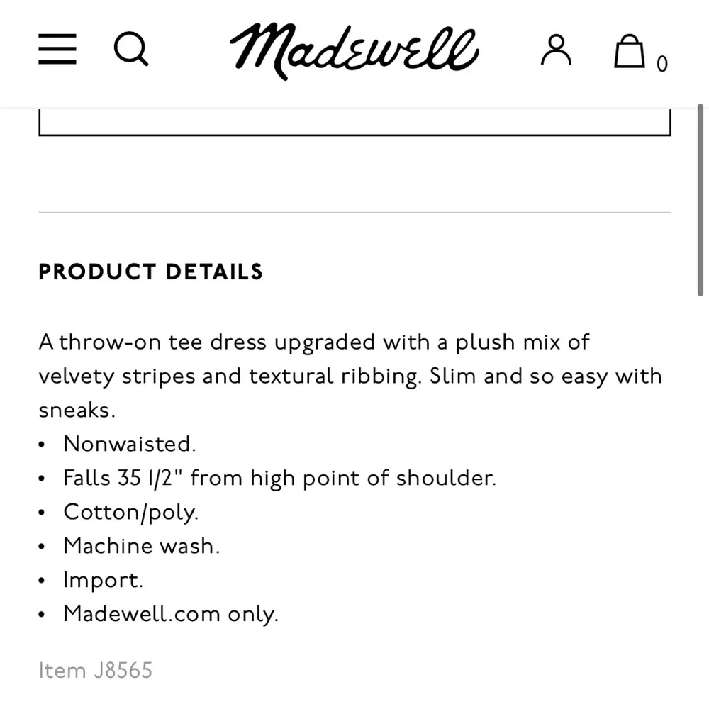 Madewell Texture & Thread Velvet Striped Tee Dress blue white - Picture 4 of 7